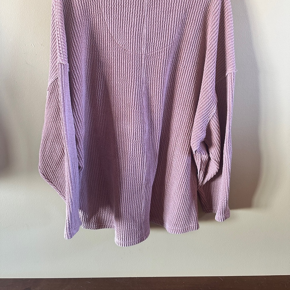 Free People peach V-Neck Sweatshirt - Picture 3 of 5